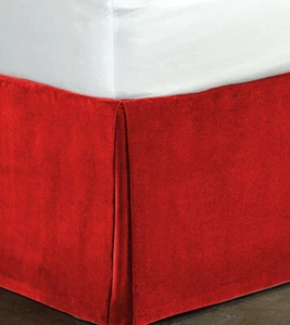 Cotton Velvet Bed Skirt-Bed Valance-No Pins Required-Box Pleated-Durable & Stiff - Picture 1 of 26