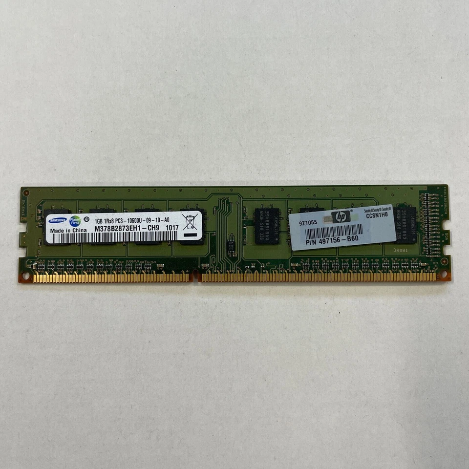 Samsung 1GB DDR3 RAM PC3-10600 1333MHz non ECC Unbuffered CL9 M378B2873EH1-CH9 - Image 1 of 4