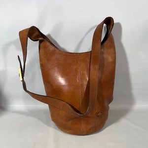Borsa a tracolla vintage The Bridge Italia pelle marrone borsone sacco boho pelletteria II N - Foto 1 di 11
