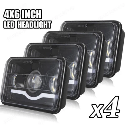 Faro LED 4x6" haz alto/bajo señal de giro DRL para Western Star 4900 1981-2002 Foto 1 de 4