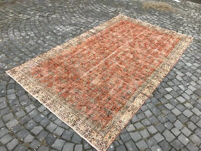 Alfombra grande turca vintage hecha a mano alfombra de lana bohemia alfombra grande decoración del hogar Foto 1 de 4