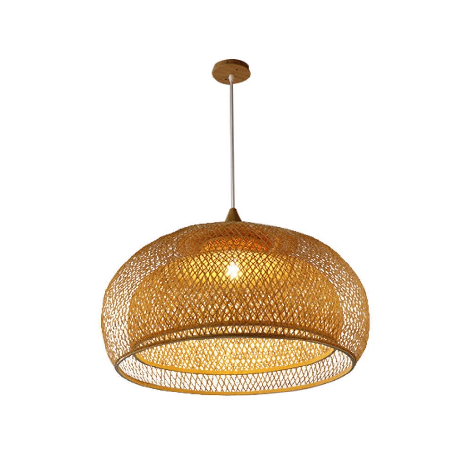 Woven Rattan Lamp Pendant Light Shade Light Bamboo Fixtures for Bedroom Bar USA - Image 1 of 4