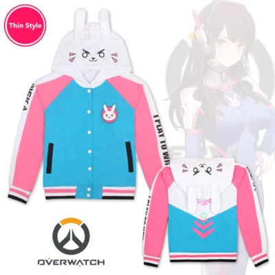 Game OW D.VA Mujer Chaqueta de Béisbol Sudadera con Capucha Juegos con disfraces Mecha Abrigo de Piloto Foto 1 de 4