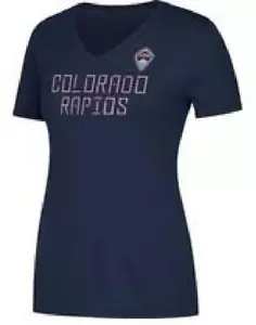 Official MLS Women's Short Sleeve On the Pitch V-Neck T-Shirt Colorado Rapids L - Picture 1 of 1