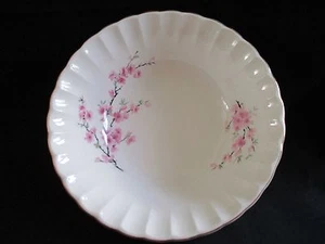 W. S. George 9"  Vegetable Bowl with Peach Blossom  pattern and gold trim - Picture 1 of 4