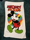 Vintage  Mickey Mouse Beach Towel 31 X 56 Rainbow Circle