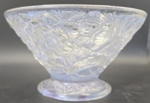 1920's Consolidated Glass Martele Floral Footed Bowl Purple Wash - Picture 1 of 17