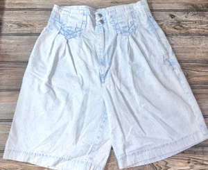 Pantaloncini jeans vintage Jordache jeanswear denim lavaggio sbiadito taglia 13/14 pantaloncini vita alta anni 80 - Foto 1 di 4