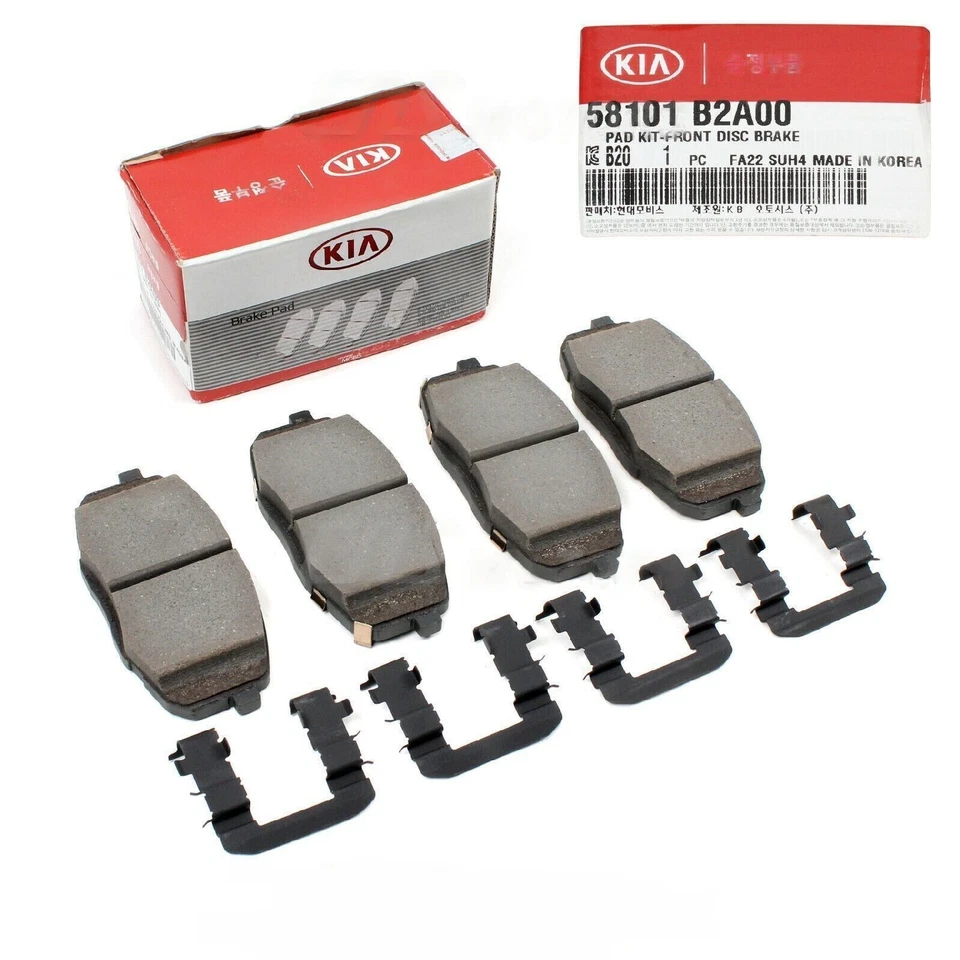Kit de pastilhas de freio a disco dianteiro GENUÍNO 58101B2A00 para Kia Soul 2014-2017 - Imagem 1 de 1