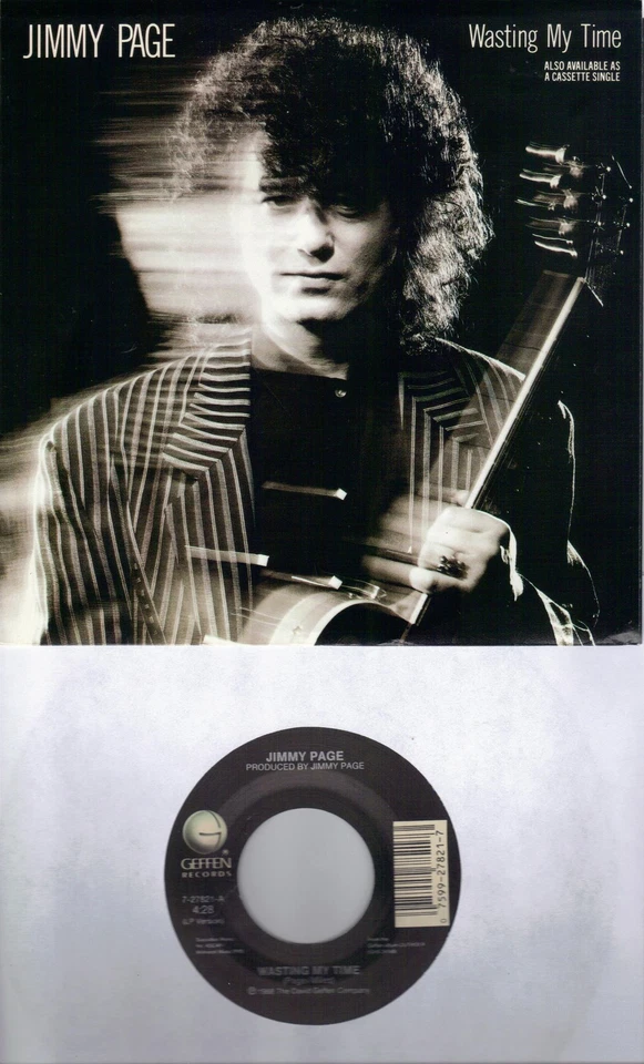 JIMMY PAGE  Wasting My Time  RARE 45 with PicSleeve from 1988  LED ZEPPELIN - Image 1 of 1