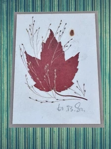Vintage π¨π¦ Henni Original Preserved π¨π¦ Leaves, Grasses & Flowers On Board - Picture 1 of 2