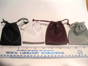 2 BOLSA DE CUERDAS DE DIBUJO BLANCO CUERO 2 3/4""X 3 1/4"" - Imagen 1 de 1