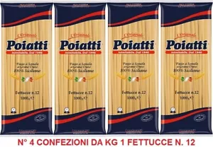 PASTA FETTUCCE DI SEMOLA DI GRANO DURO SICILIANO 100% POIATTI N° 12 KG 4 - Imagen 1 de 2