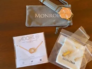 Monroe Watch, Adore Organic Circle Bracelet And Baublebar Clasps From FabFitFun - Picture 1 of 8
