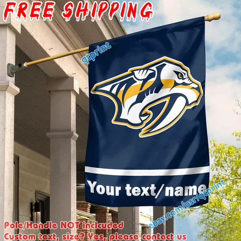 Custom Nashville Predators House Flag Personalized Name Banner 28x40 Fans Gift Cover