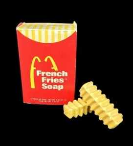 McDonalds Vintage 1978 Pommes Frites Seife 5 Stück rote, gelbe Schachtel & Seifenpommes - Bild 1 von 9