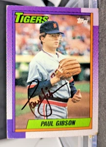 1990 Topps baseball firmato MLB Auto #11 Paul Gibson Detroit Tigers - Foto 1 di 1