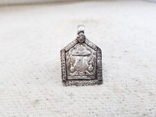 Vintage Silver Amulet Pendant Tribal Goddess Of Wealth Lakshmi Feet Collectable