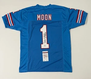 WARREN MOON SIGNED/AUTO'D HOUSTON OILERS PRO STYLE STITCHED JERSEY w/HOF 06--JSA - Picture 1 of 4