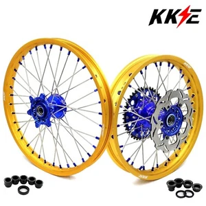KKE 21/19'' Cast Wheels Rims Fit Yamaha WR250F 2020-2025 WR450F 2019-2025 Blue - Picture 1 of 11