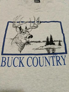 Buck Country Deer Light Gray T-shirt XXL North Woods Deer Size 2XL - Picture 1 of 6