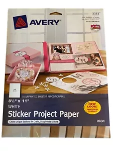 Avery 3383 Printable Sticker Paper, 8.5" x 11" Repositionable Sticker Sheets Ope - Picture 1 of 6