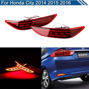 LED Rear Fog Bumper Tail Light Brake/Drive Reflector Lights For Honda City 14-16 - Picture 1 of 11