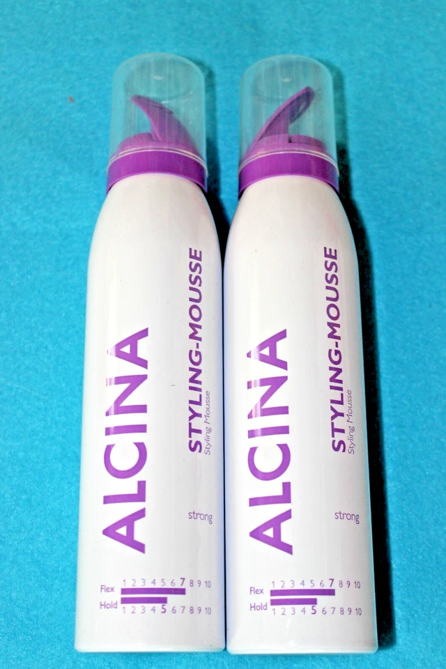 2x150ml ALCINA STYLING MOUSSE "strong" VOLUMEN-STYLINGSCHAUM LILA DECKEL - Bild 1 von 1