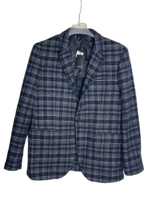 Chaqueta Blazer Club Monaco Para Hombre A Cuadros Azul Marino Venta al por menor $475 Foto 1 de 4