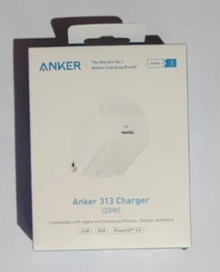 Anker 313 Charger 30W “Series 3” USB C Fast Charging GaN Tech Phones/Tablet (S7) - Photo 1 sur 2