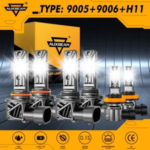 AUXBEAM 9005+9006+H11 H8 LED Headlight Fog Bulbs 6500K For Honda Civic 2006-2015 - Picture 1 of 12