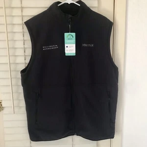 Marmot Vest Mens XL Black Fleece Full Zip Outdoor Jacket Camping Trail Hike - Picture 1 of 10