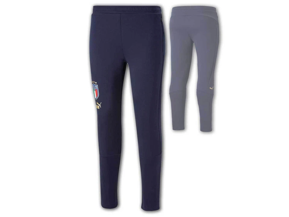 Puma Figc Italia Pantaloni Sportivi Blu Casuals Azzurri Lunghi Gr.S-3XL - Immagine 1 di 4