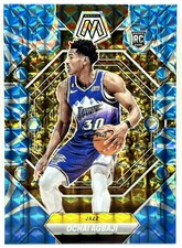Ochai Agbaji Reactive Blue Prizm RC Utah Jazz 2022-23 Mosaic #208