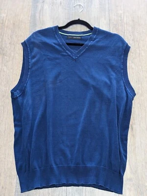 Greg Norman Vest Mens XL Blue Sleeveless V Neck Soft Knit Preppy Modern - Image 1 of 4