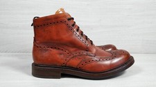 LOAKE BEDALE Men's Brown Leather Brogue Boots, Size UK 10 / US 11