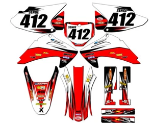 2003-2007 CRF 230 F VELOCITY Red Senge Graphics Kit Compatible with Honda - Foto 1 di 10