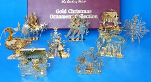 1991 Danbury Mint 9 Stück Gold Plate Christmas Ornament in DM Box - Bild 1 von 14