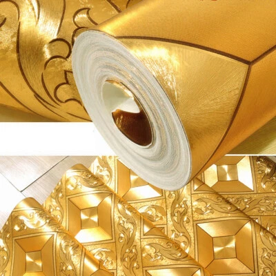 Modern Silver Foil Mosaic Lattice Flicker Hotel Ceiling Decorative Wallpaper 10M - Image 1 of 4