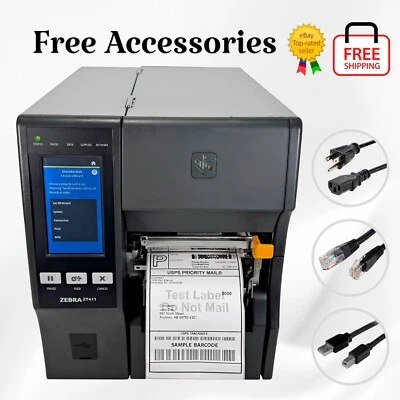 Zebra ZT411 Industrial Thermal Transfer Label Printer 300dpi Peel Rewind LAN USB - Image 1 of 4