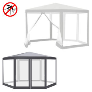 Pavillon mit Moskitonetz Moskito-Netz Zelt Gartenzelt weiß/Grau Metall 2x2x2m