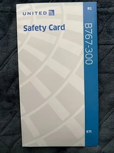 United Airlines Boeing 767-300 Safety Card UALSCB767-I R1 - Foto 1 di 3