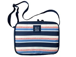 Sainsbury's Rectangular Home Lunch Cooler Bag Blue Red & White Adjustable Strap - Picture 1 of 4