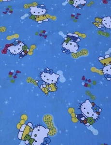 Hello Kitty Cotton Fabric. Cute Kitty w bow, teddy bear . Quality.64”Wide. BTY - Picture 1 of 5