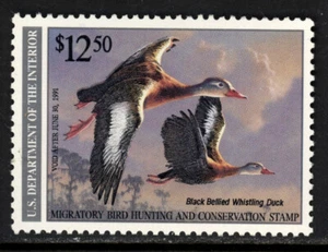 SCOTT RW57 1990 $12.50 WHISTLING DUCKS DUCK STAMP ISSUE MNH OG XF CAT $40! - Picture 1 of 2