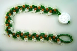 White Aventurine Flower Bracelet - Picture 1 of 1
