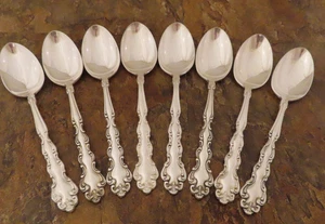Oneida Modern Baroque Set 8 Teaspoons Spoon Community Silverplate Flatware Lot H - Picture 1 of 5