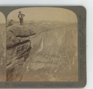 Männer Gletscher zeigen hinüber zum Yosemite Valley Kalifornien Underwood Stereoview - Bild 1 von 2