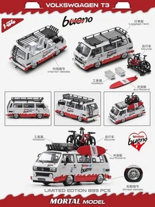 Mortal 1/64 Volkswagen T3 Diecast Model Car Ltd899 w/Accessories Collectible New - Picture 1 of 6