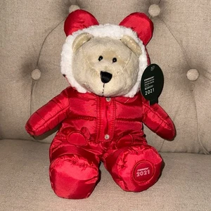 Starbucks Bearista Bear Red Puffer Snowsuit Holiday 2021 Limited 196th Edition - Bild 1 von 10